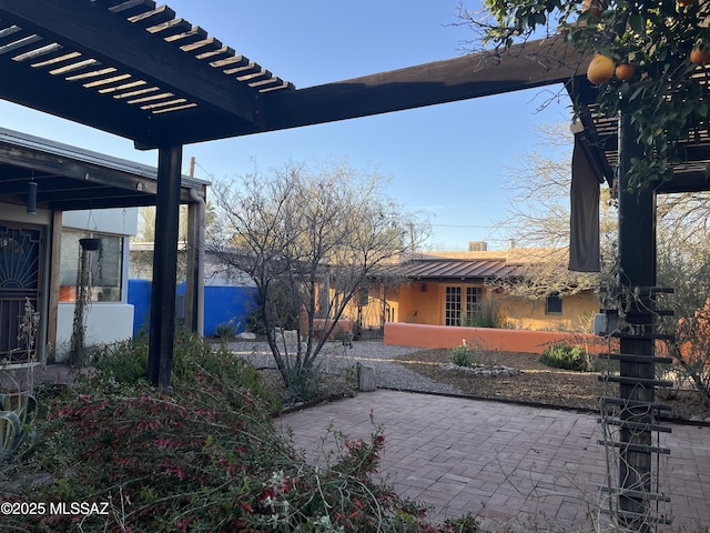 view of patio / terrace featuring a pergola