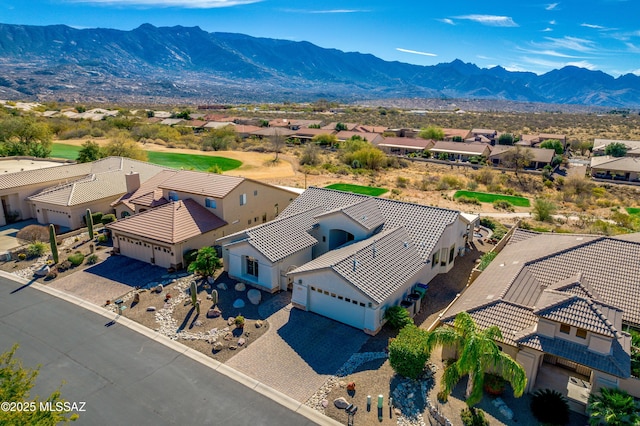 drone / aerial view with a mountain view