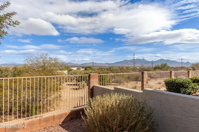 exterior space featuring a mountain view