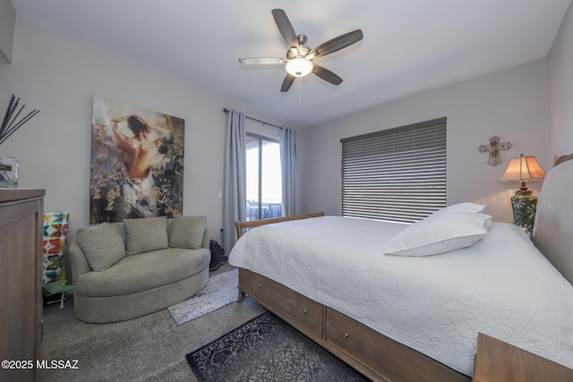 bedroom featuring ceiling fan