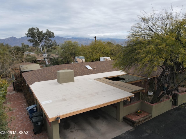 exterior space with a mountain view