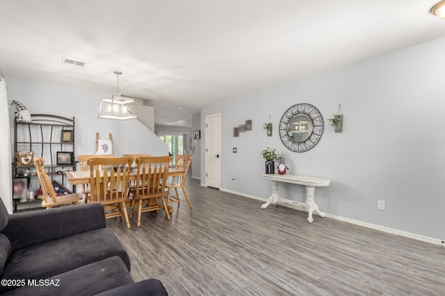 living room with hardwood / wood-style floors