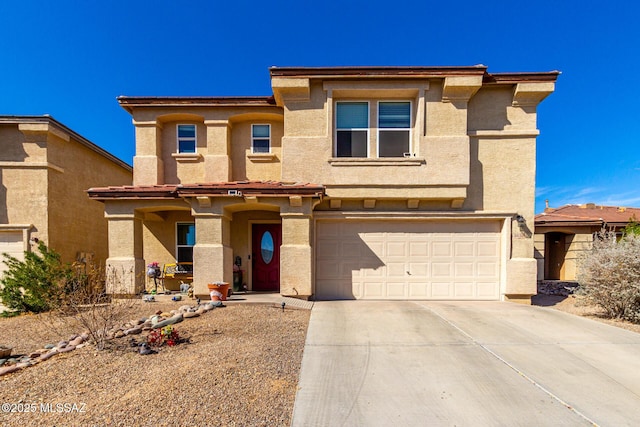 view of front of home with a garage