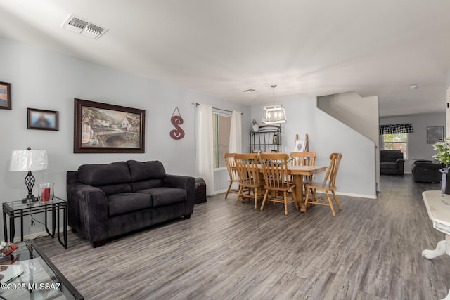 living room featuring hardwood / wood-style floors