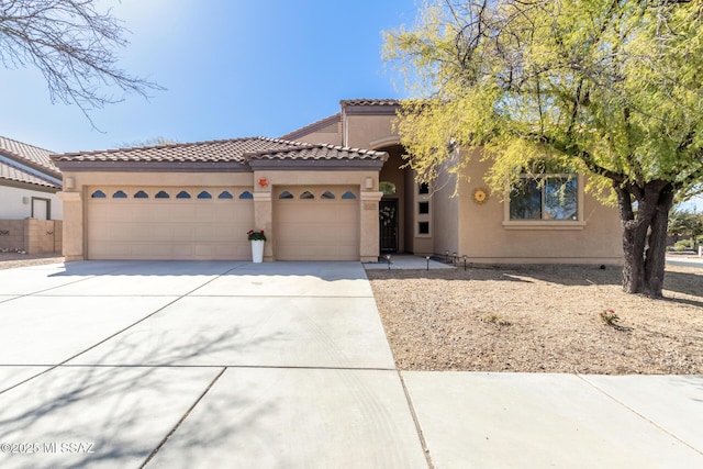 view of front of house with a garage