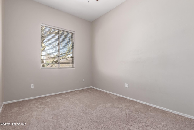 unfurnished room with light colored carpet