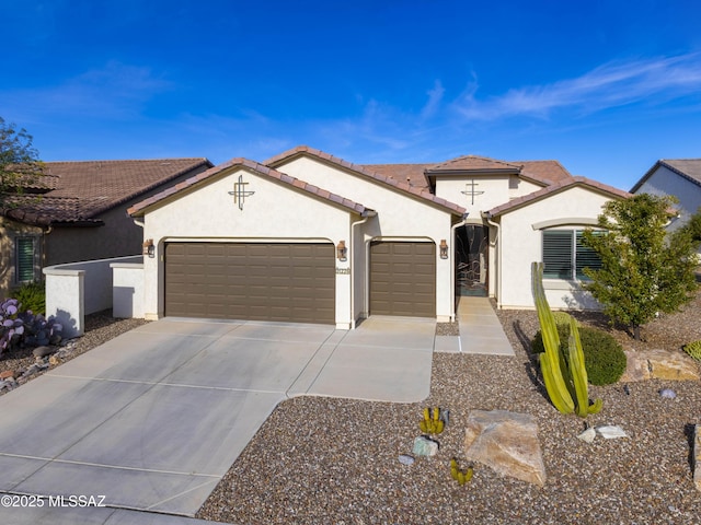 view of front of home with a garage