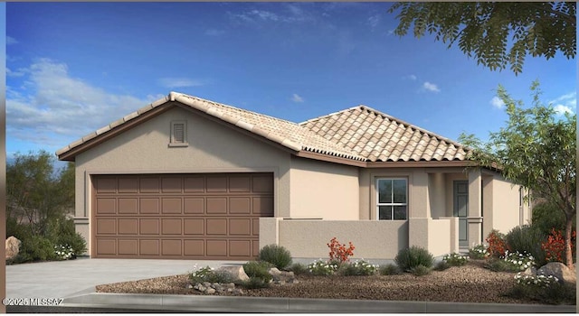 view of front of home with a garage