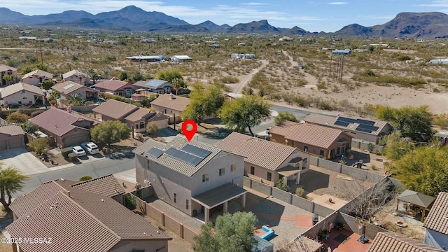 bird's eye view with a mountain view