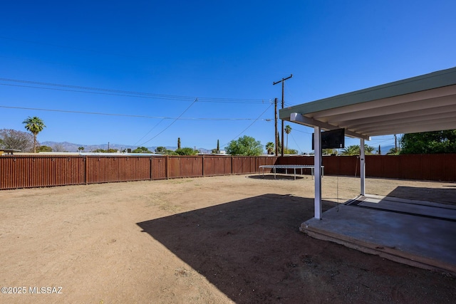 view of yard with a patio area and a fenced backyard