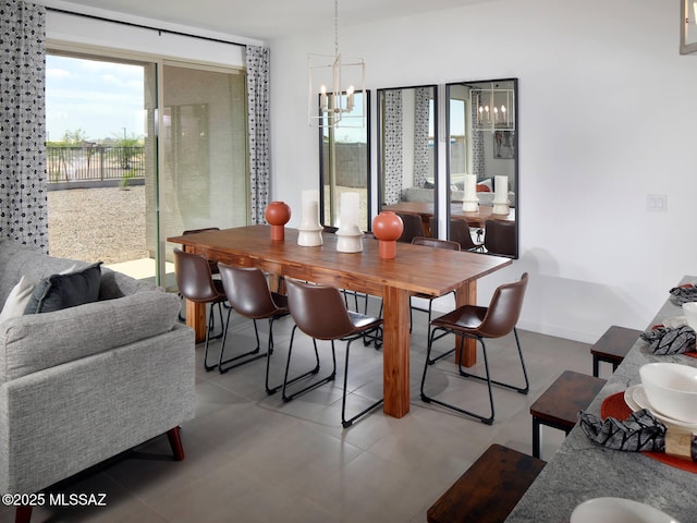 dining room featuring an inviting chandelier