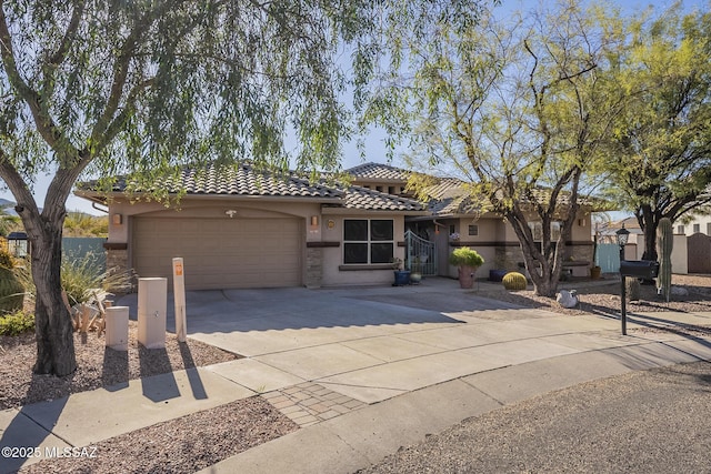 view of front of home with a garage