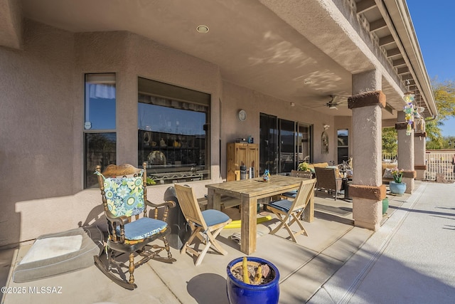 view of patio / terrace with ceiling fan