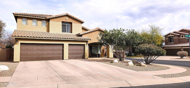 mediterranean / spanish-style home featuring a garage