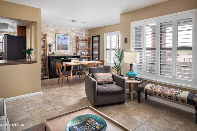 view of tiled living room