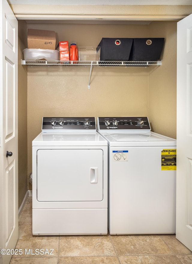 laundry area with washer and dryer