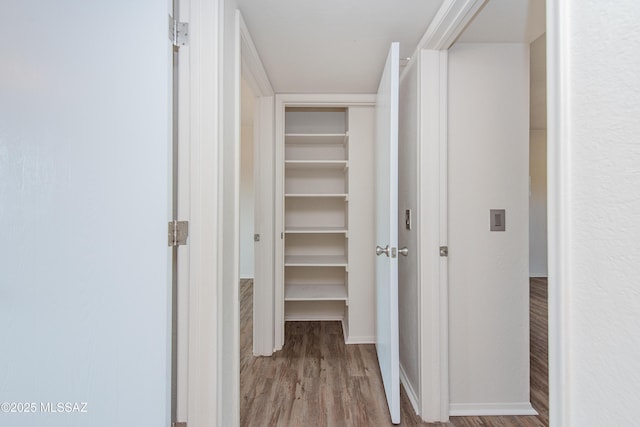 spacious closet with wood finished floors