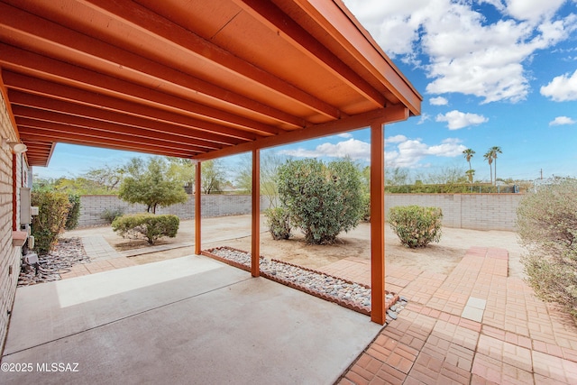 view of patio / terrace with a fenced backyard