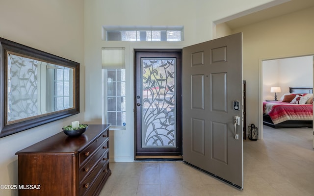 view of tiled foyer entrance