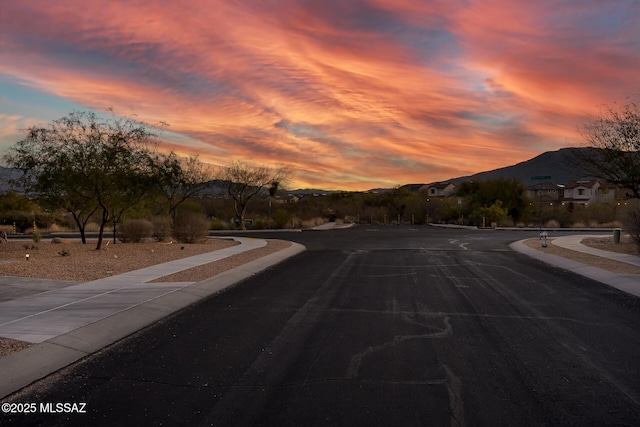 view of street with a mountain view