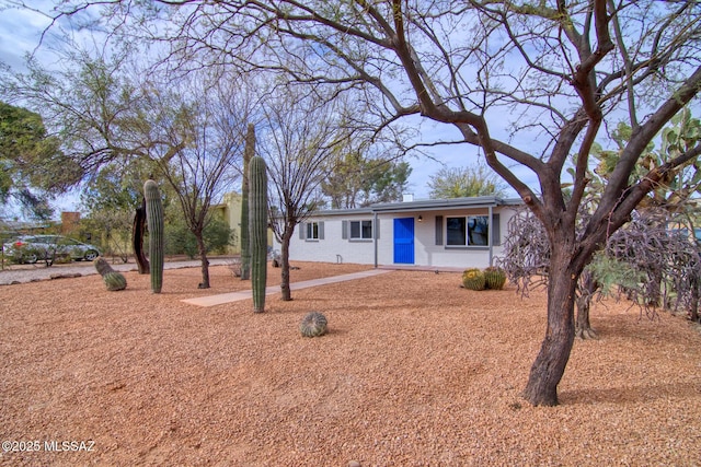 view of single story home