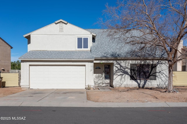 view of front facade with a garage