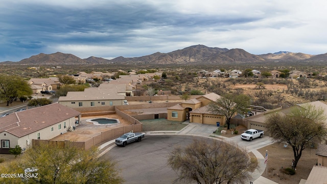 aerial view with a mountain view