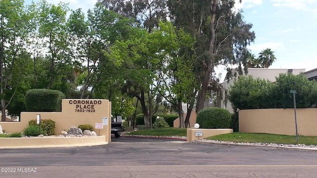 view of community sign