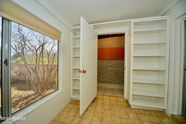 interior space with light tile patterned flooring