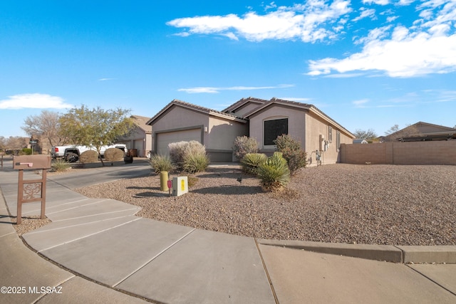 view of front of home with a garage