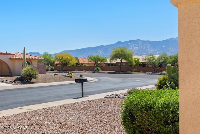 view of street featuring a mountain view