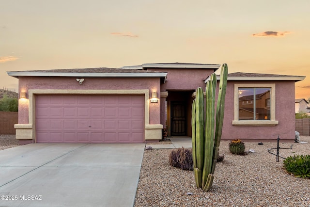 view of front of house with a garage