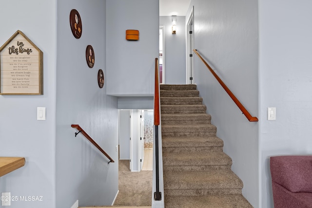 stairs with carpet floors