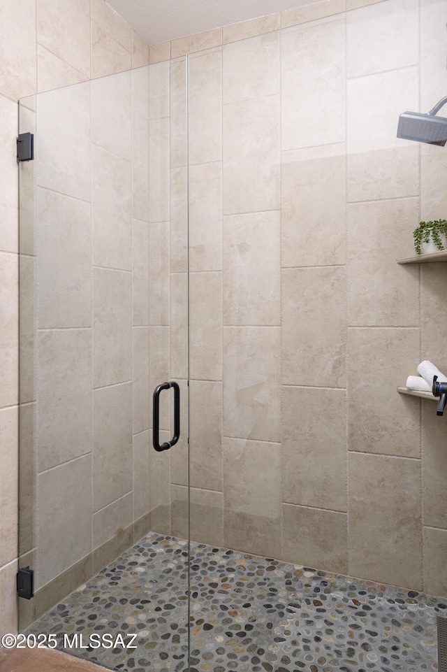 bathroom featuring a shower stall