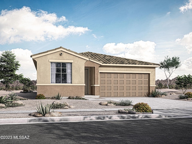 view of front facade with a garage