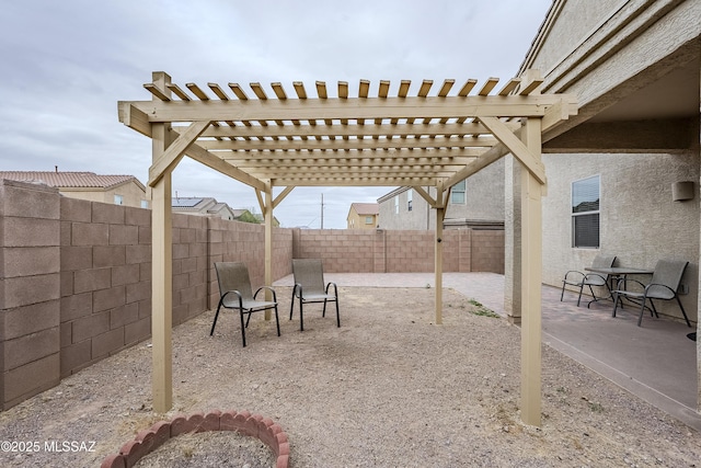 view of patio with a pergola