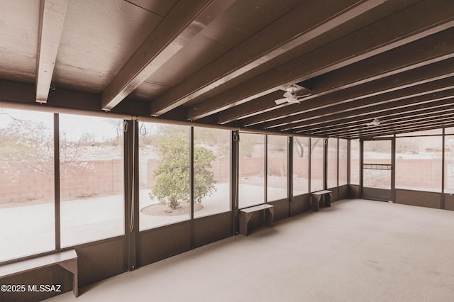 view of unfurnished sunroom