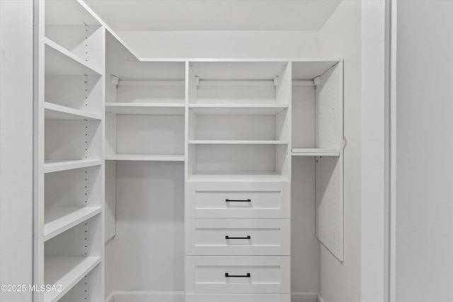 view of walk in closet