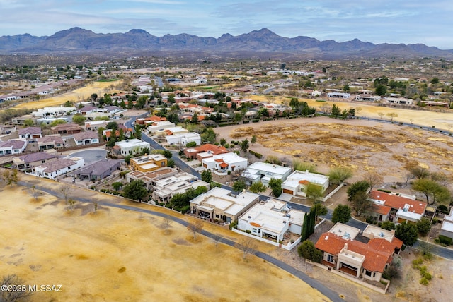 drone / aerial view with a mountain view