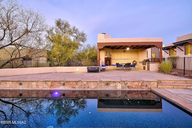 12342 E Barry Baker Pl, Tucson, AZ 85749 - view of pool with a patio area, fence, and area for grilling