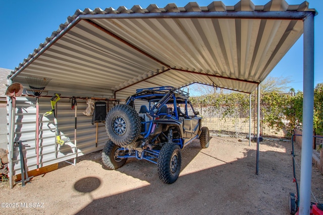 exterior space with a detached carport