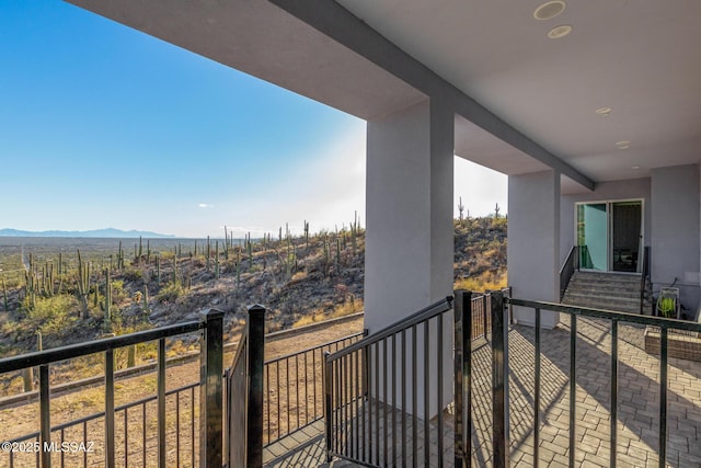 balcony with a mountain view