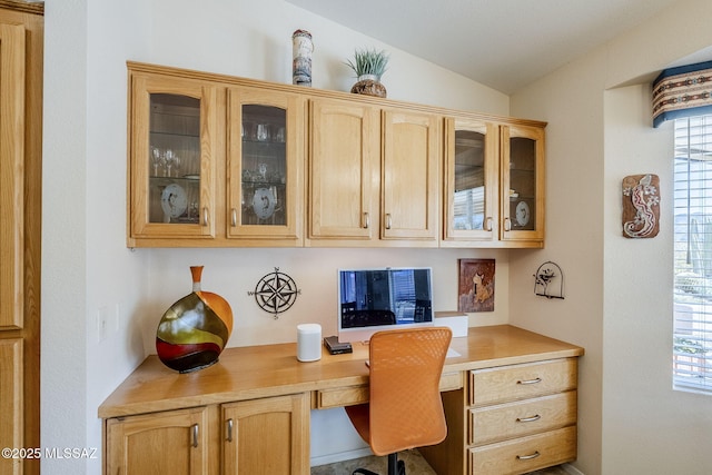 36425 S Golf Course Dr, Tucson, AZ 85739 - office space featuring lofted ceiling and built in desk
