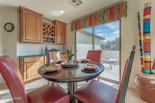 view of tiled dining area