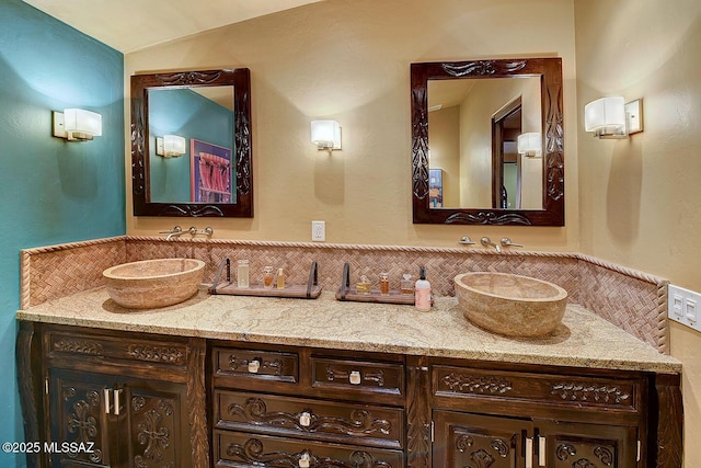 bathroom with double vanity