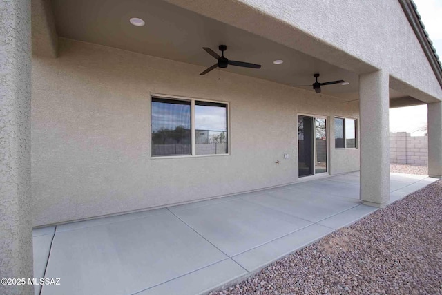 view of patio / terrace with ceiling fan