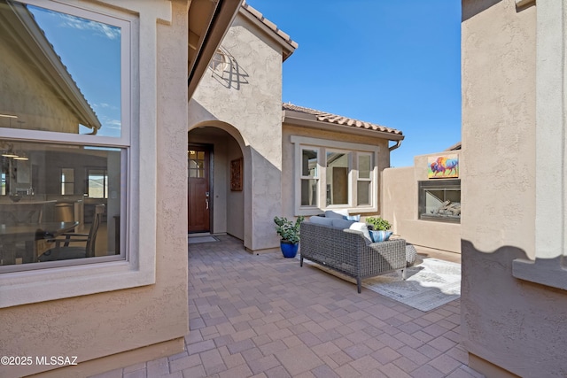 view of patio / terrace with an outdoor living space