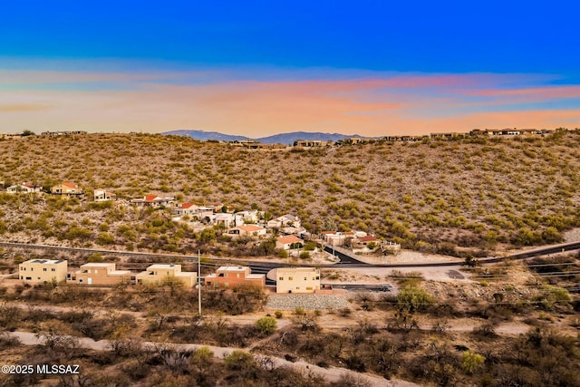 view of mountain feature featuring a residential view