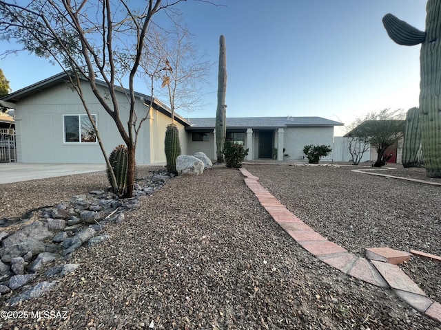 single story home with a patio