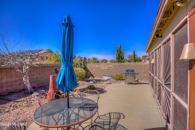 view of patio / terrace featuring grilling area